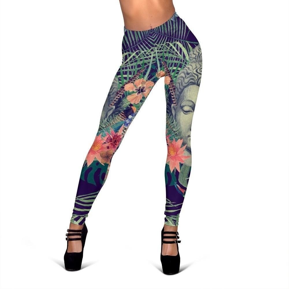 Tropical Buddha Print Women's Leggings