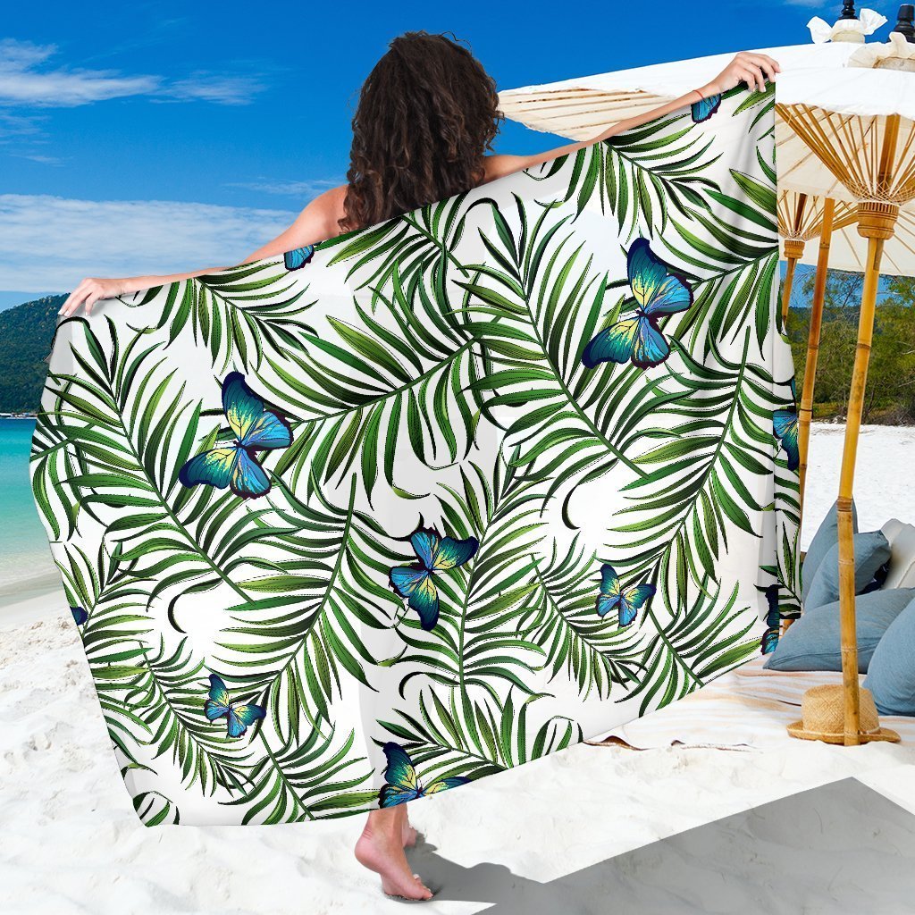 Tropical Butterfly Pattern Print Beach Sarong Wrap