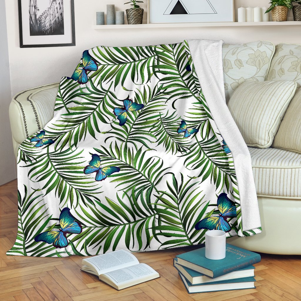 Tropical Butterfly Pattern Print Blanket