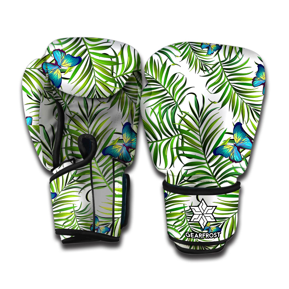 Tropical Butterfly Pattern Print Boxing Gloves