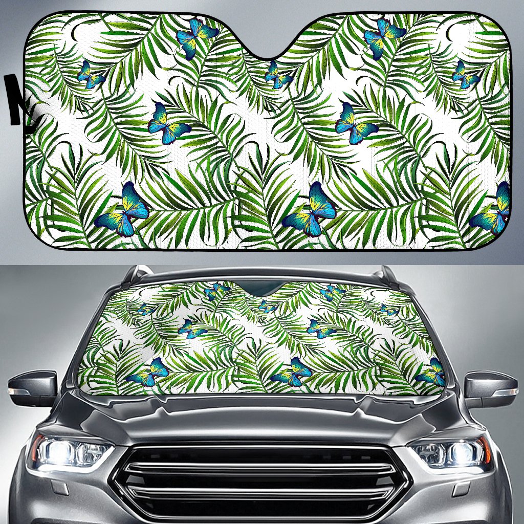 Tropical Butterfly Pattern Print Car Sun Shade