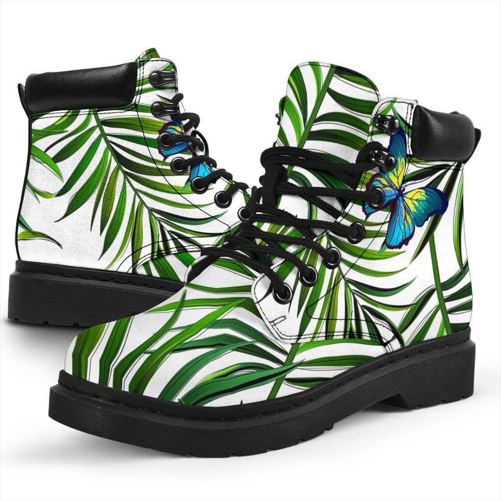 Tropical Butterfly Pattern Print Classic Boots