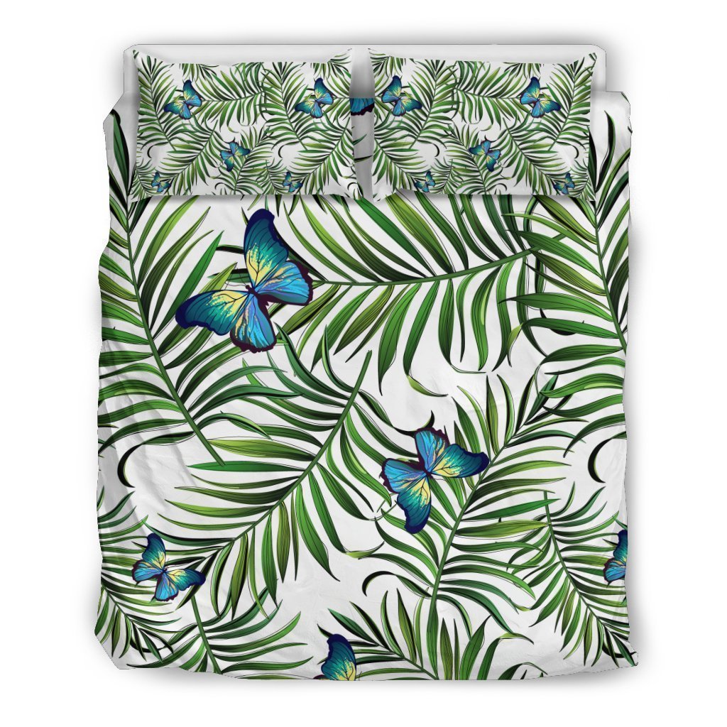 Tropical Butterfly Pattern Print Duvet Cover Bedding Set