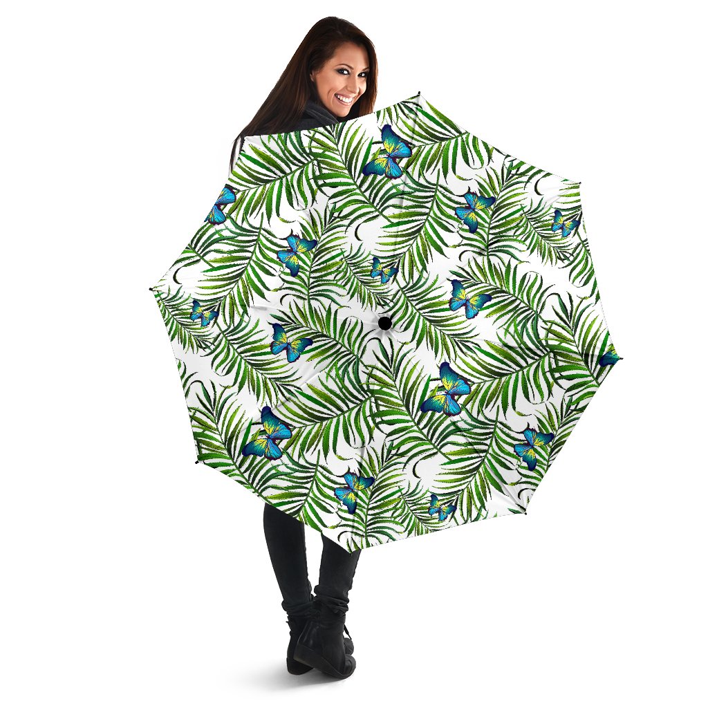 Tropical Butterfly Pattern Print Foldable Umbrella