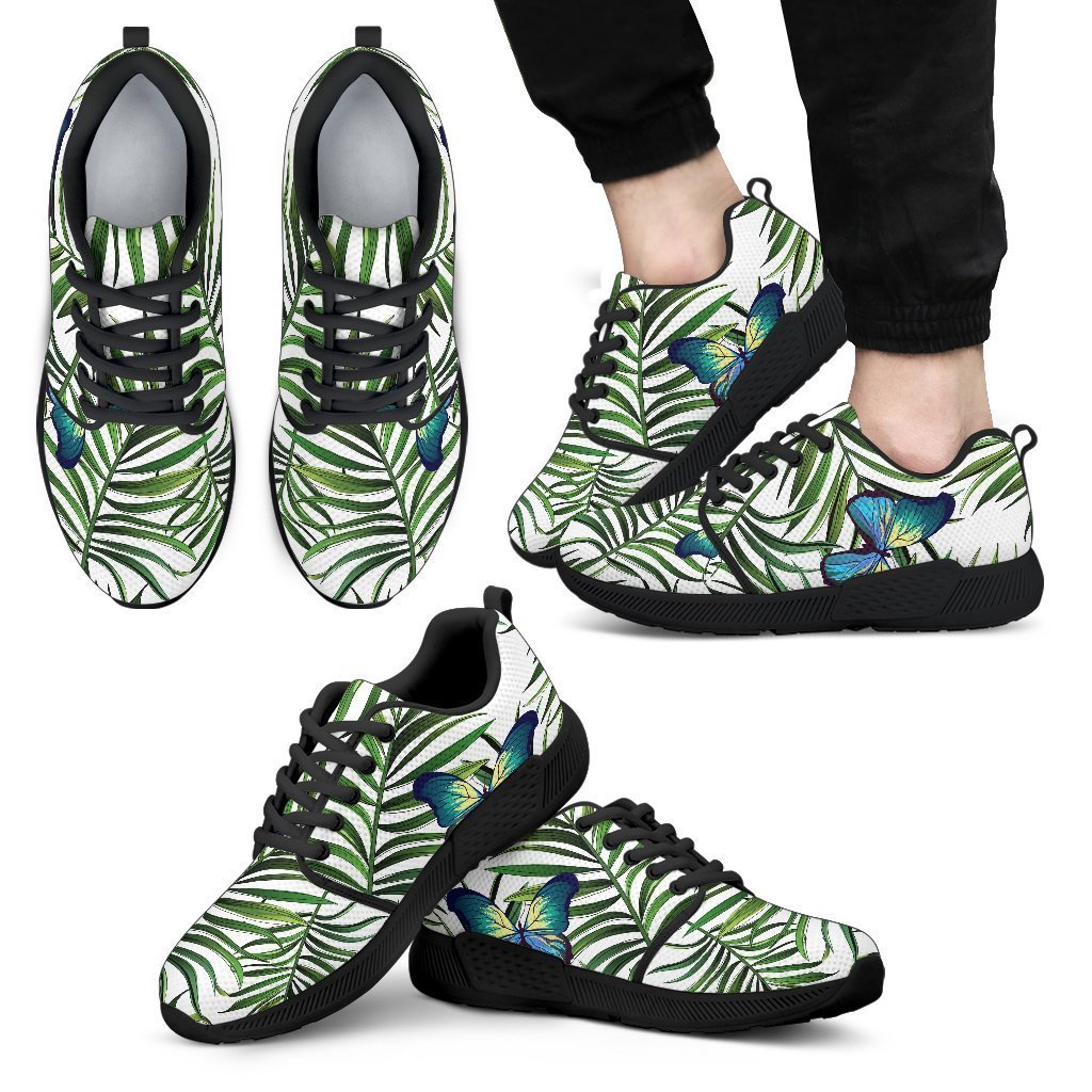 Tropical Butterfly Pattern Print Men's Athletic Shoes