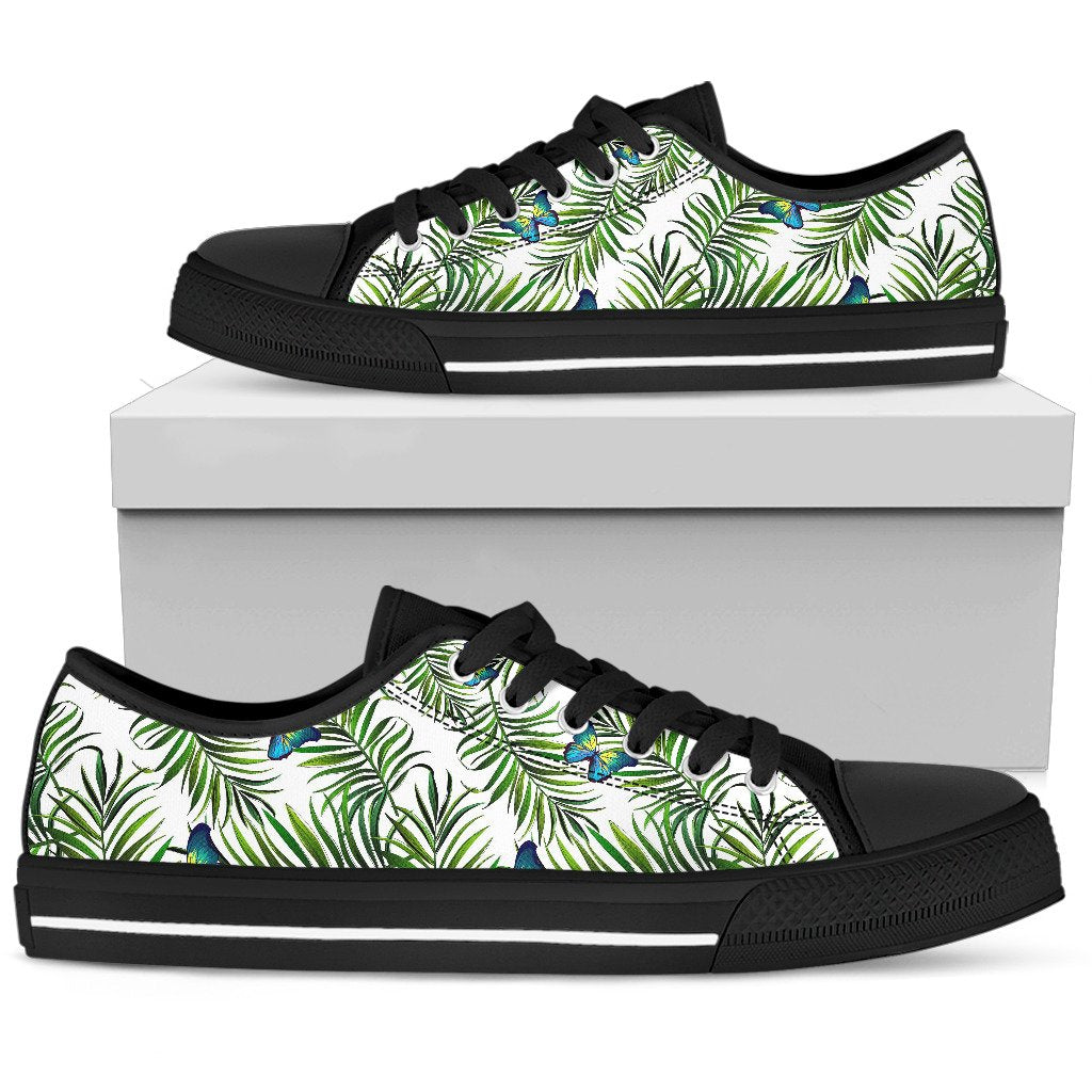 Tropical Butterfly Pattern Print Men's Low Top Shoes