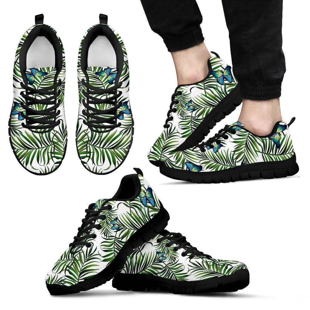 Tropical Butterfly Pattern Print Men's Sneakers