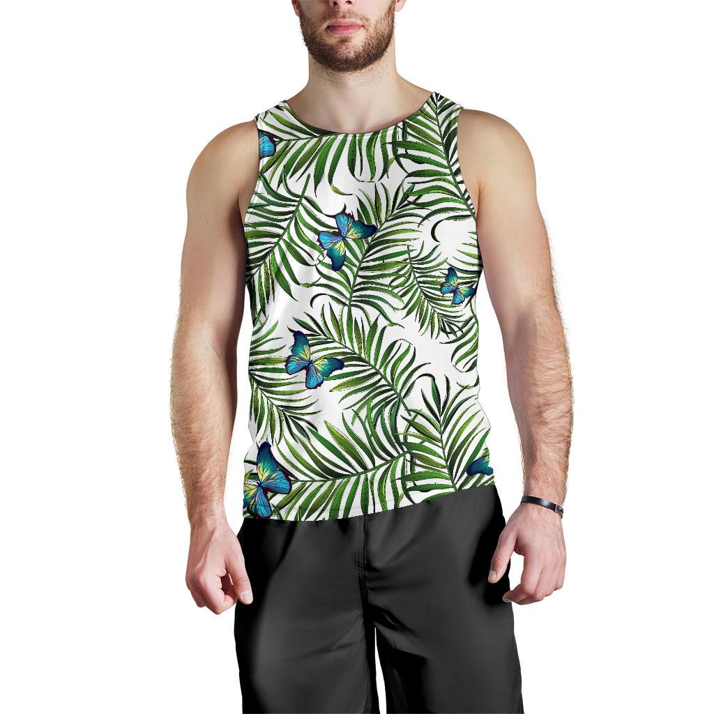 Tropical Butterfly Pattern Print Men's Tank Top