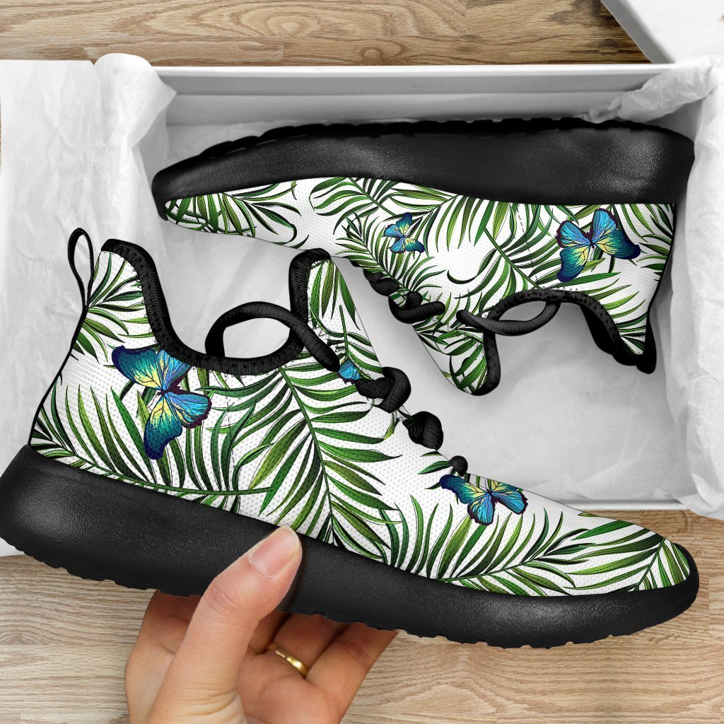 Tropical Butterfly Pattern Print Mesh Knit Shoes