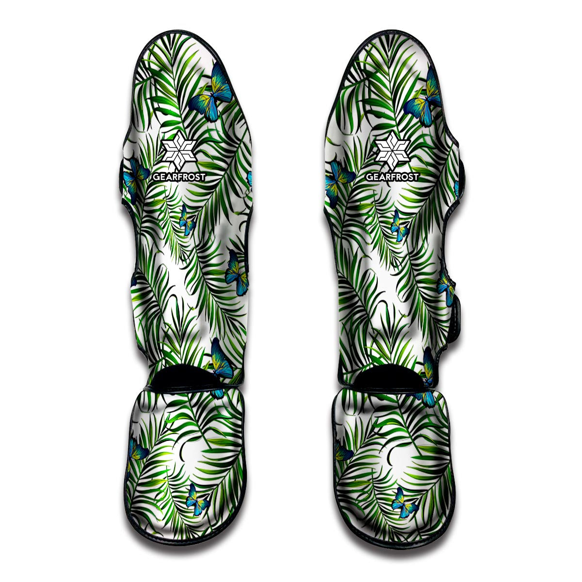 Tropical Butterfly Pattern Print Muay Thai Shin Guards