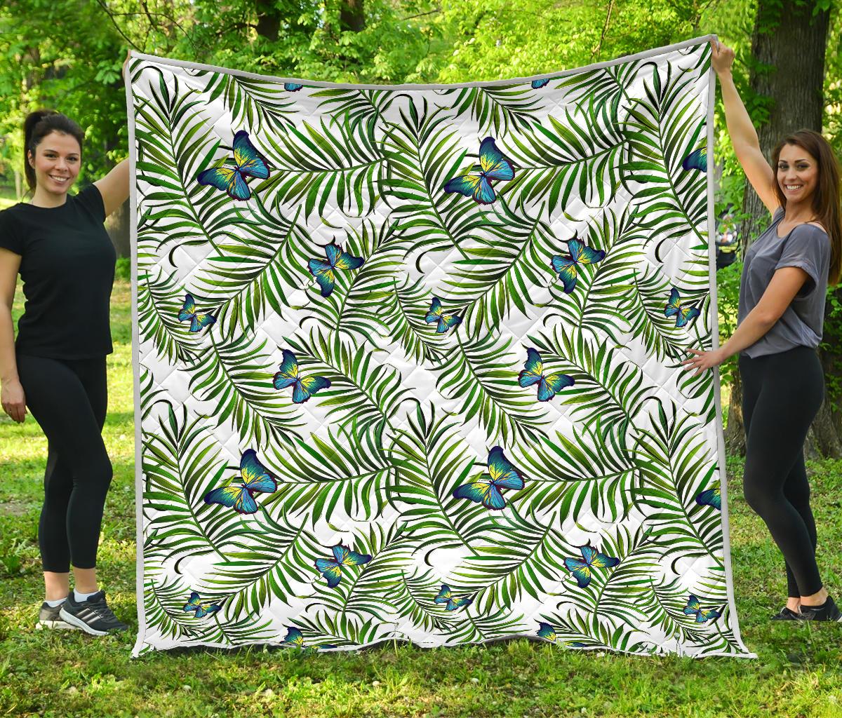 Tropical Butterfly Pattern Print Quilt