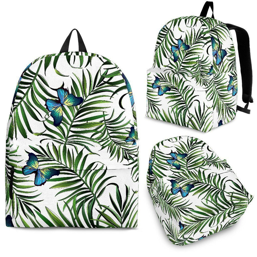 Tropical Butterfly Pattern Print School Backpack