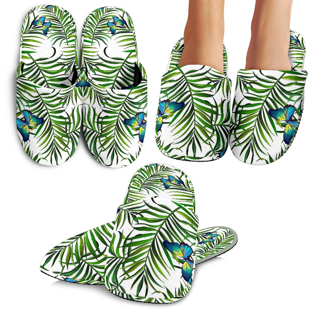 Tropical Butterfly Pattern Print Slippers