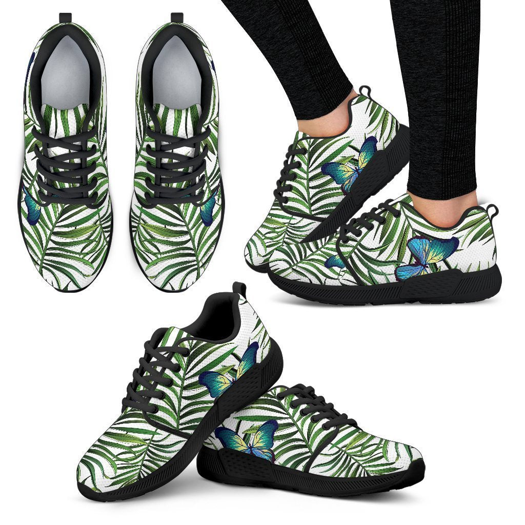 Tropical Butterfly Pattern Print Women's Athletic Shoes