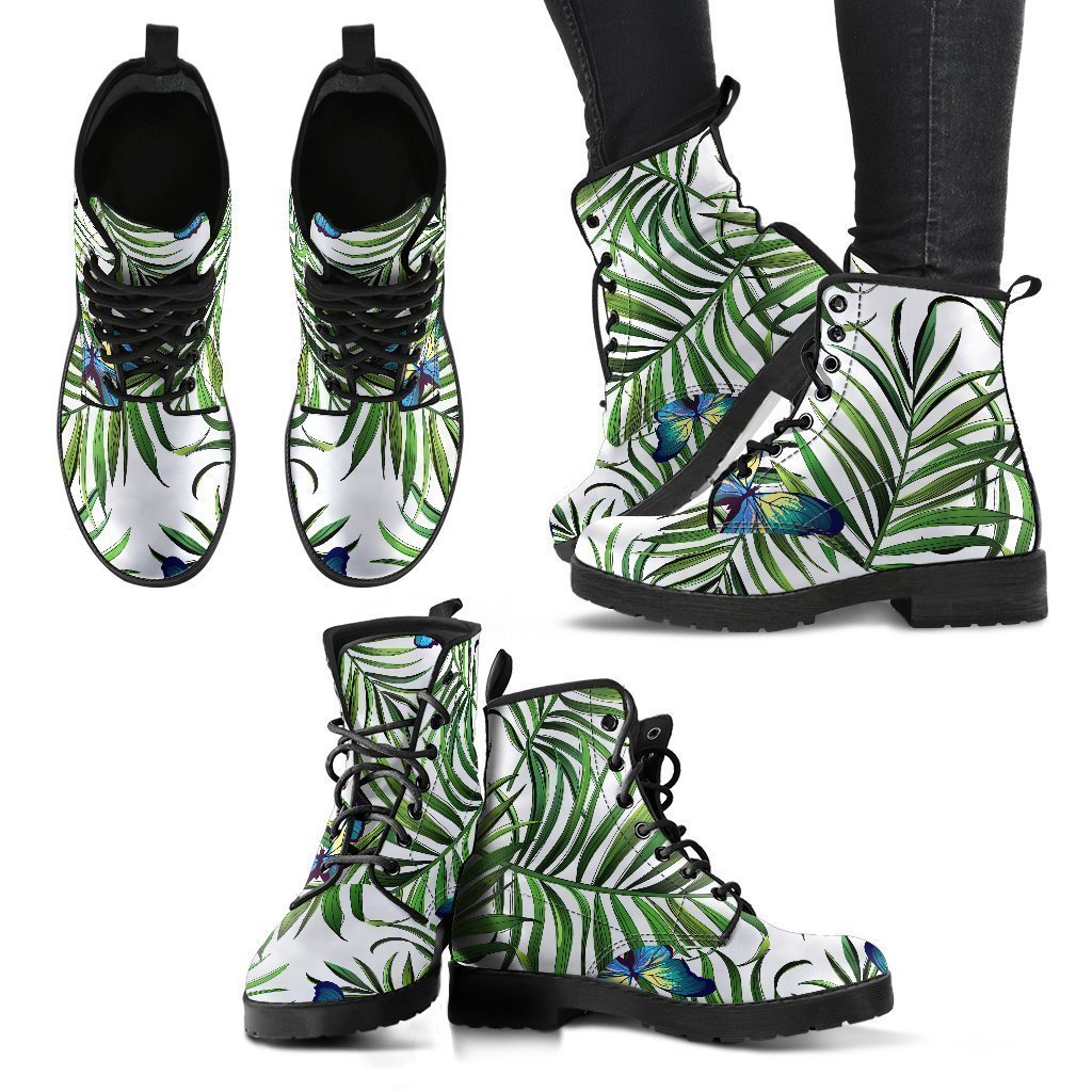 Tropical Butterfly Pattern Print Women's Boots