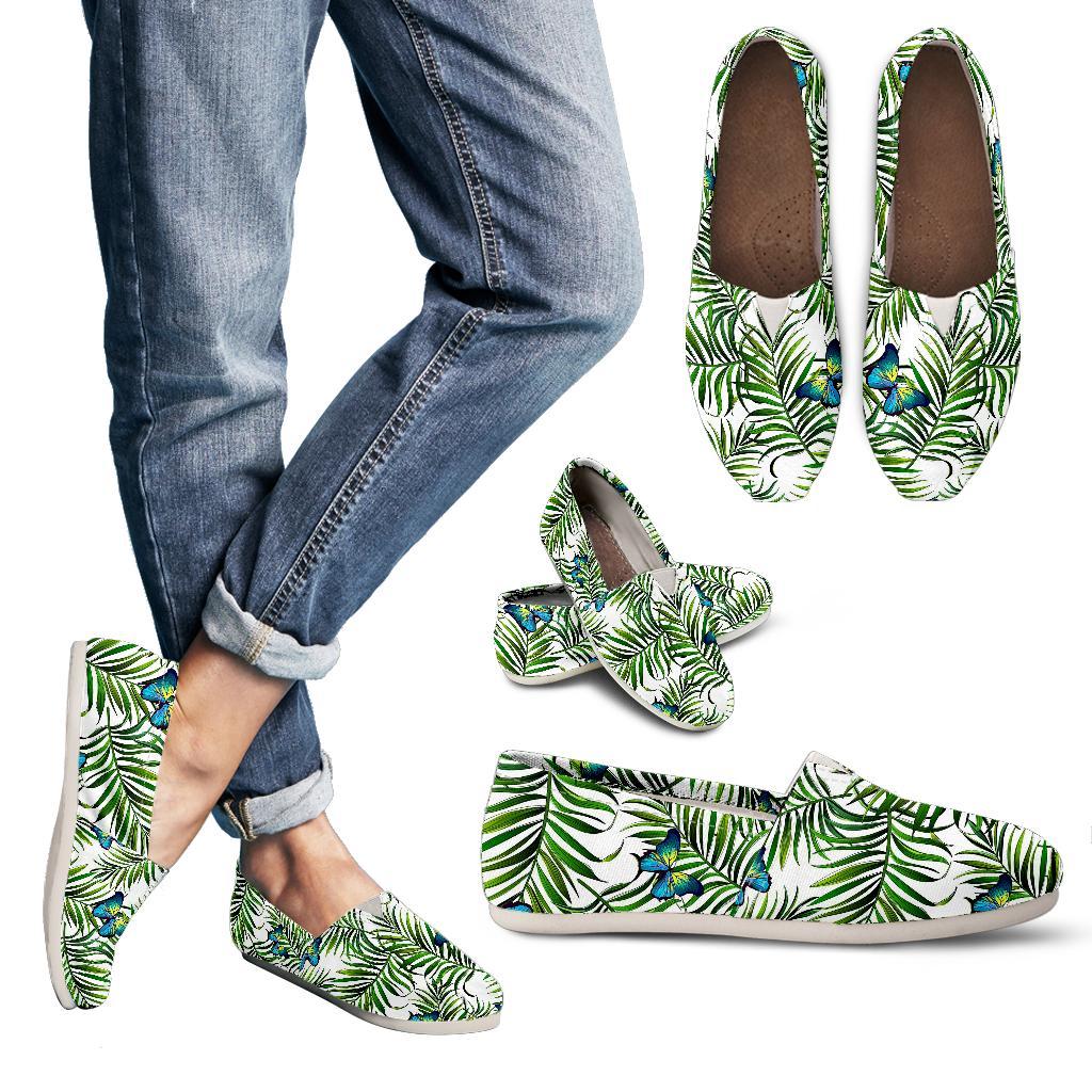 Tropical Butterfly Pattern Print Women's Casual Canvas Shoes