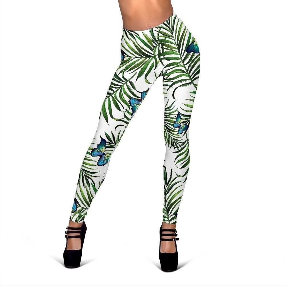 Tropical Butterfly Pattern Print Women's Leggings