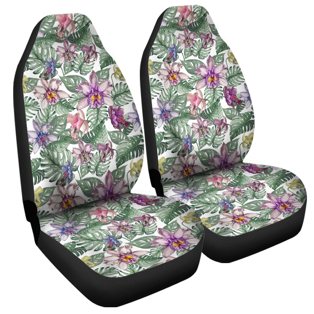 Tropical Cattleya Pattern Print Universal Fit Car Seat Covers