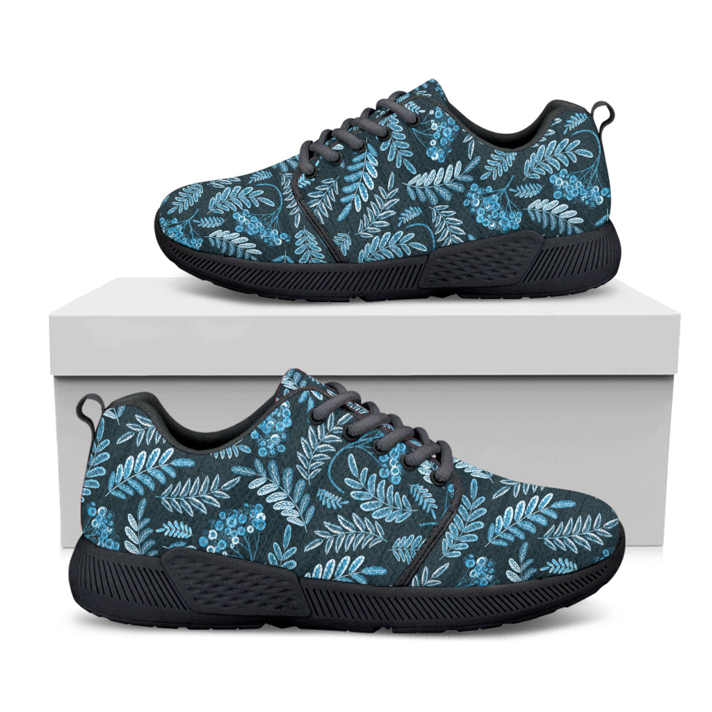 Tropical Denim Jeans Pattern Print Black Athletic Shoes