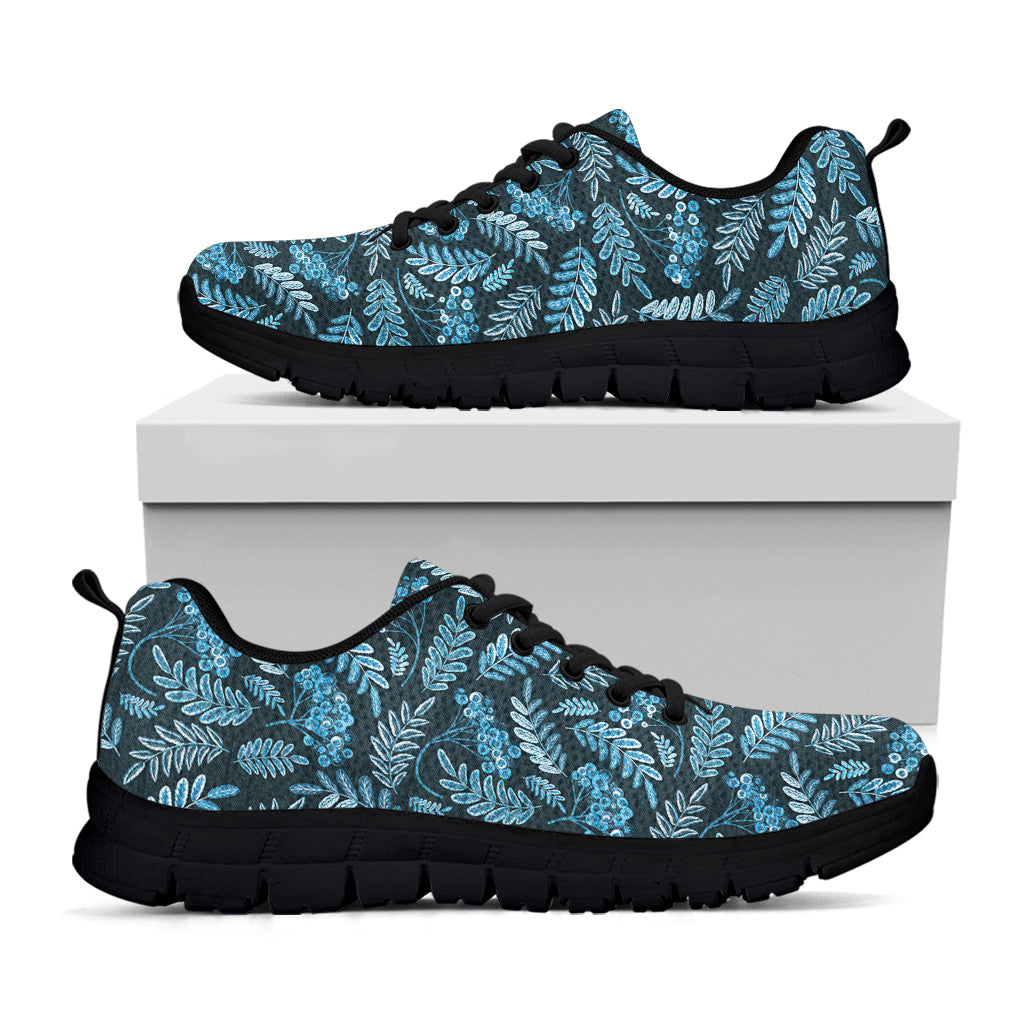 Tropical Denim Jeans Pattern Print Black Sneakers