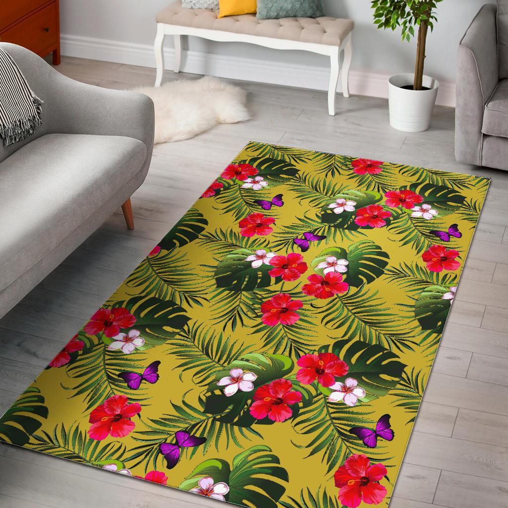 Tropical Exotic Hawaiian Pattern Print Area Rug