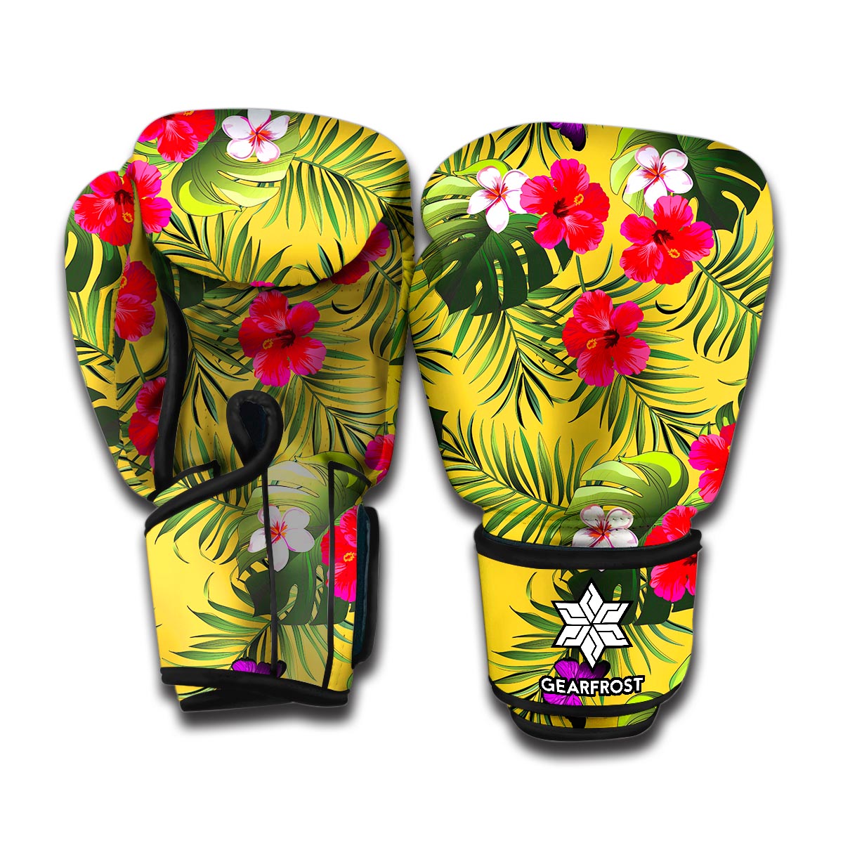 Tropical Exotic Hawaiian Pattern Print Boxing Gloves