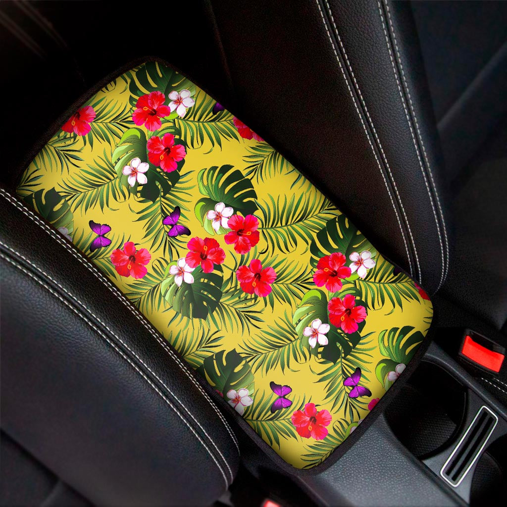 Tropical Exotic Hawaiian Pattern Print Car Center Console Cover