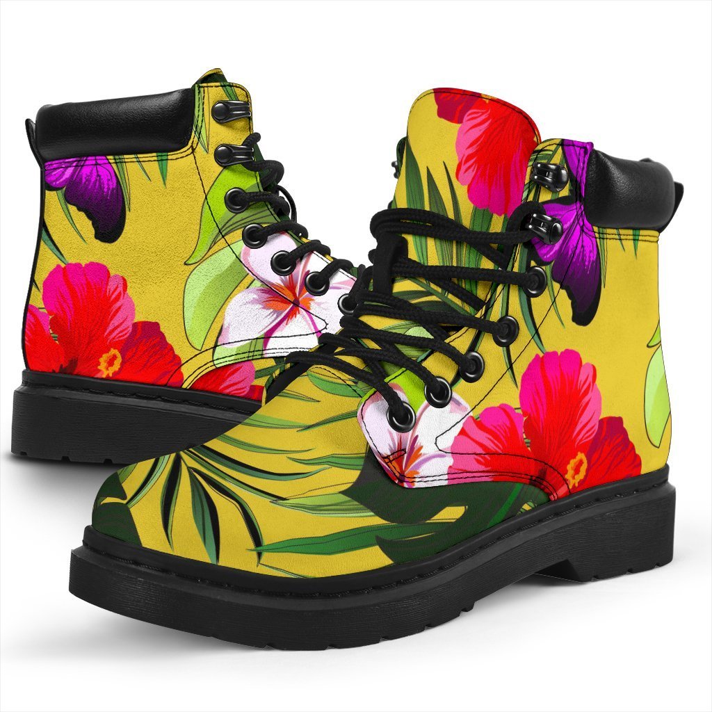 Tropical Exotic Hawaiian Pattern Print Classic Boots