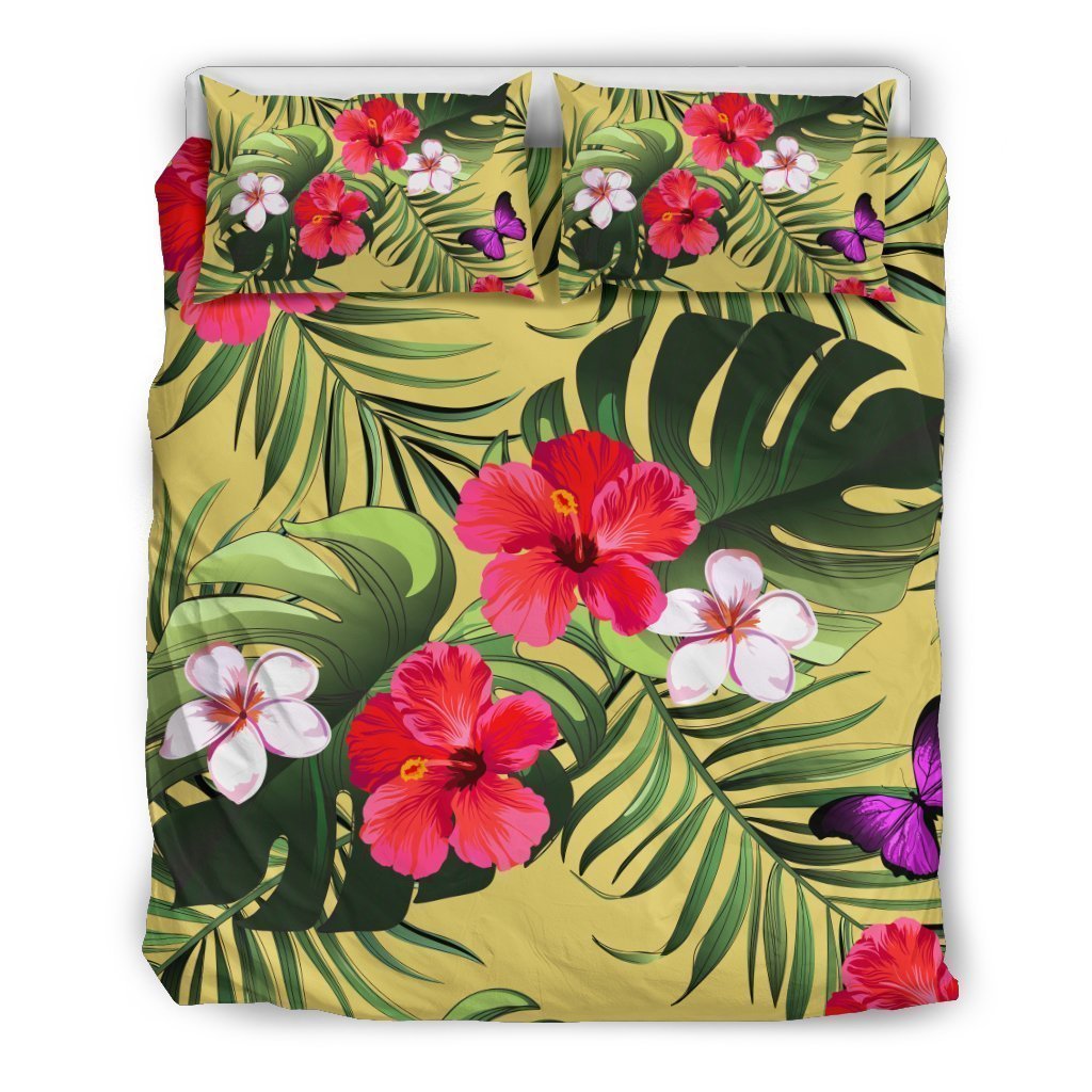 Tropical Exotic Hawaiian Pattern Print Duvet Cover Bedding Set