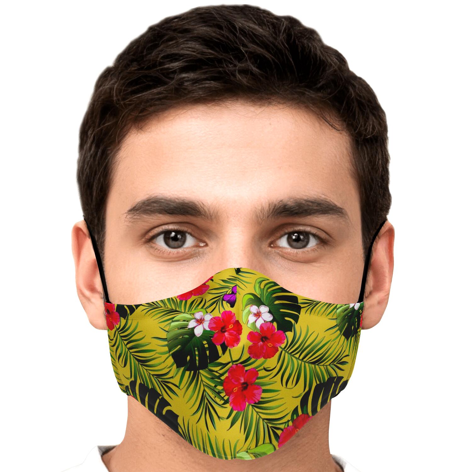 Tropical Exotic Hawaiian Pattern Print Face Mask