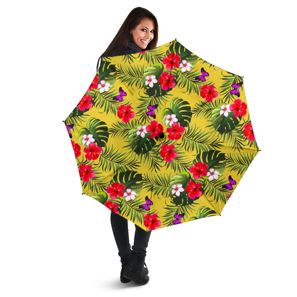 Tropical Exotic Hawaiian Pattern Print Foldable Umbrella