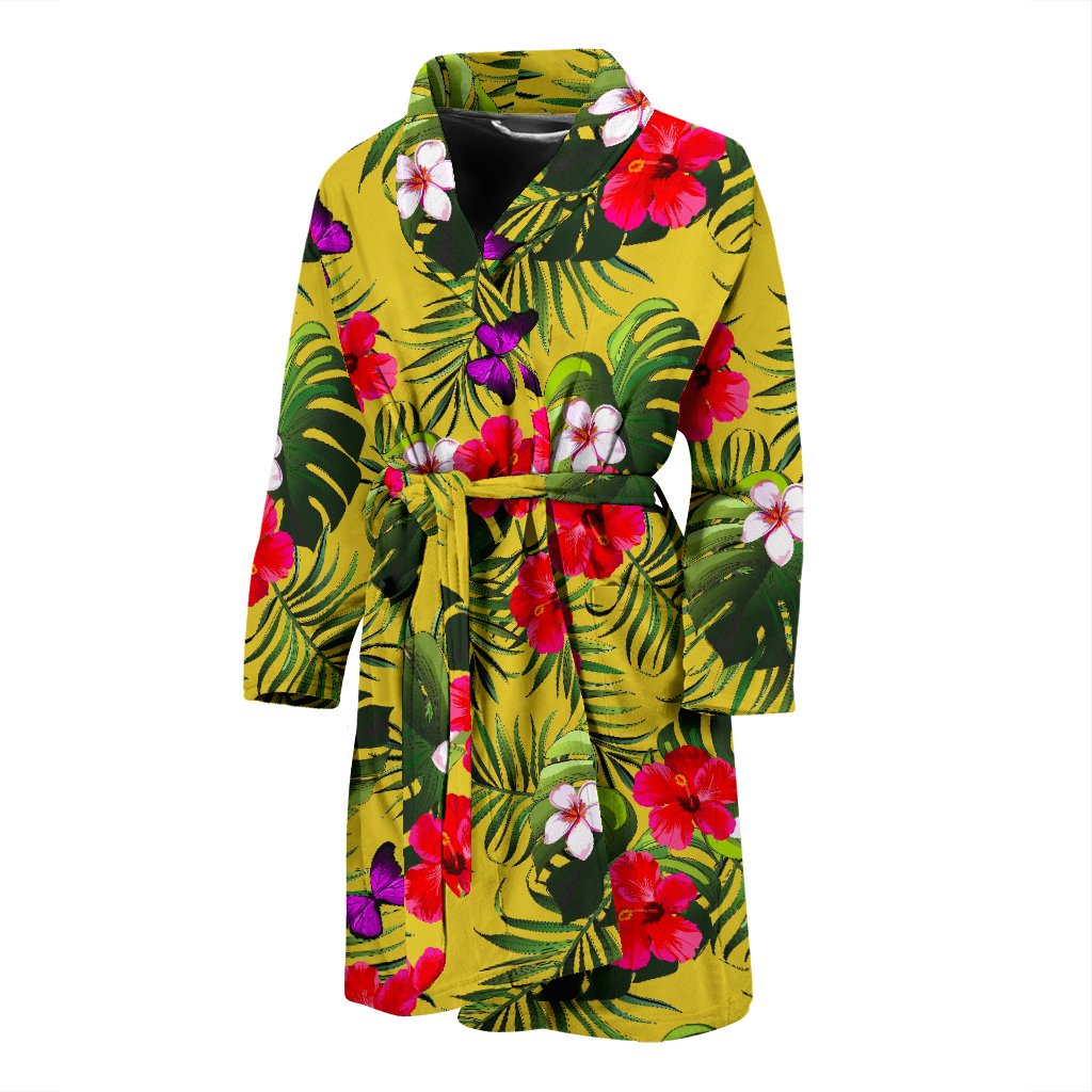 Tropical Exotic Hawaiian Pattern Print Men's Bathrobe