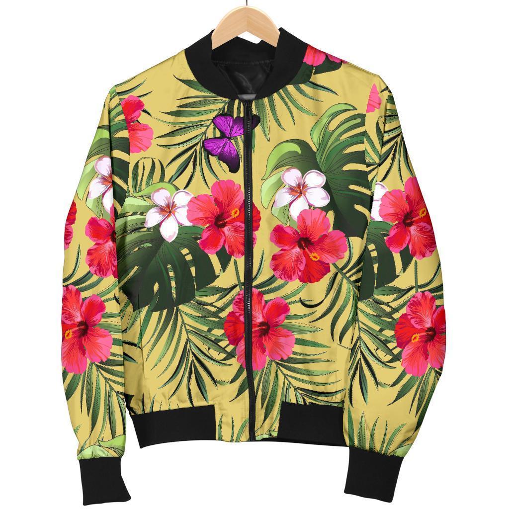 Tropical Exotic Hawaiian Pattern Print Men's Bomber Jacket