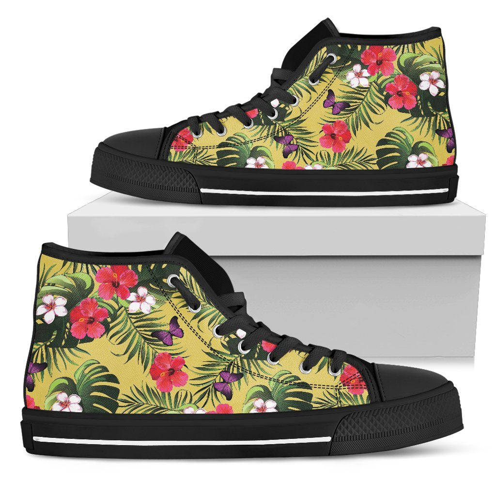 Tropical Exotic Hawaiian Pattern Print Men's High Top Shoes