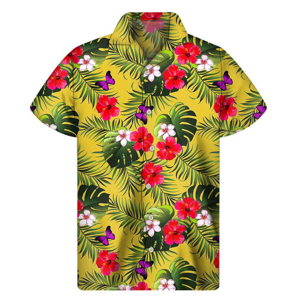 Tropical Exotic Hawaiian Pattern Print Men's Short Sleeve Shirt