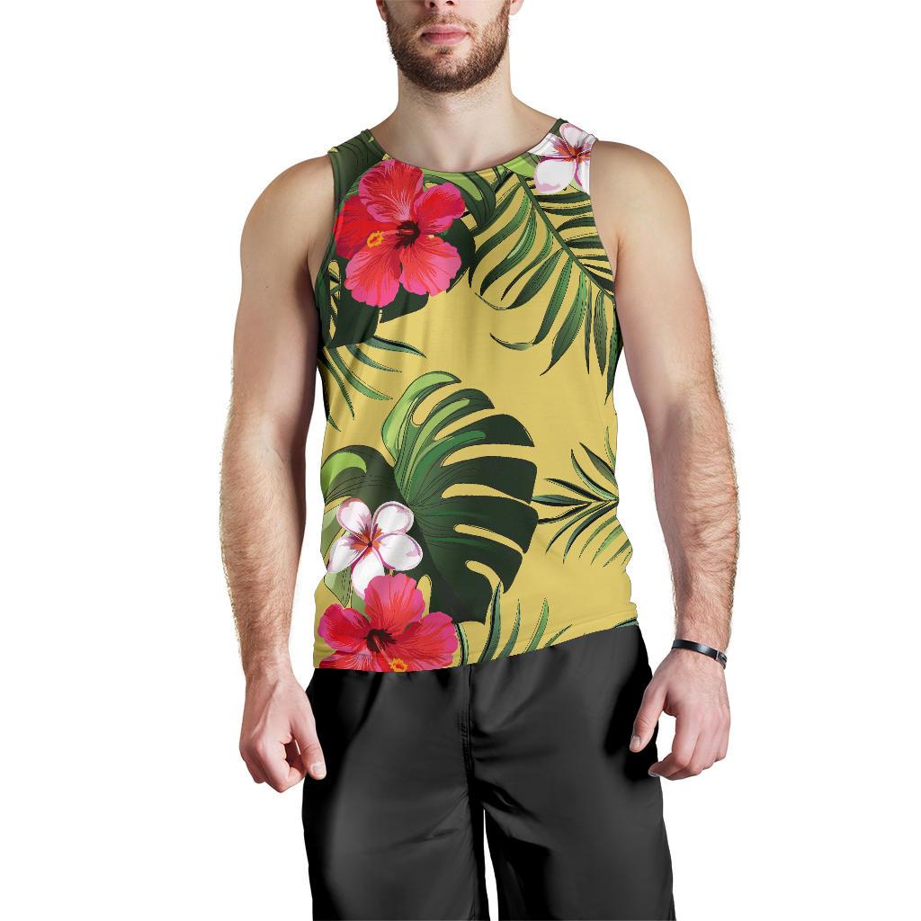 Tropical Exotic Hawaiian Pattern Print Men's Tank Top