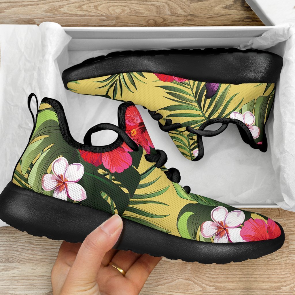 Tropical Exotic Hawaiian Pattern Print Mesh Knit Shoes