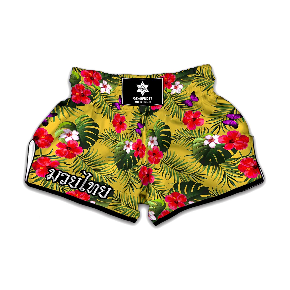 Tropical Exotic Hawaiian Pattern Print Muay Thai Boxing Shorts