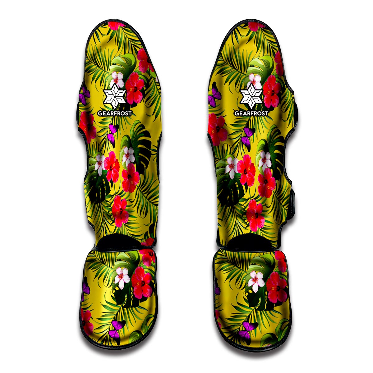 Tropical Exotic Hawaiian Pattern Print Muay Thai Shin Guards