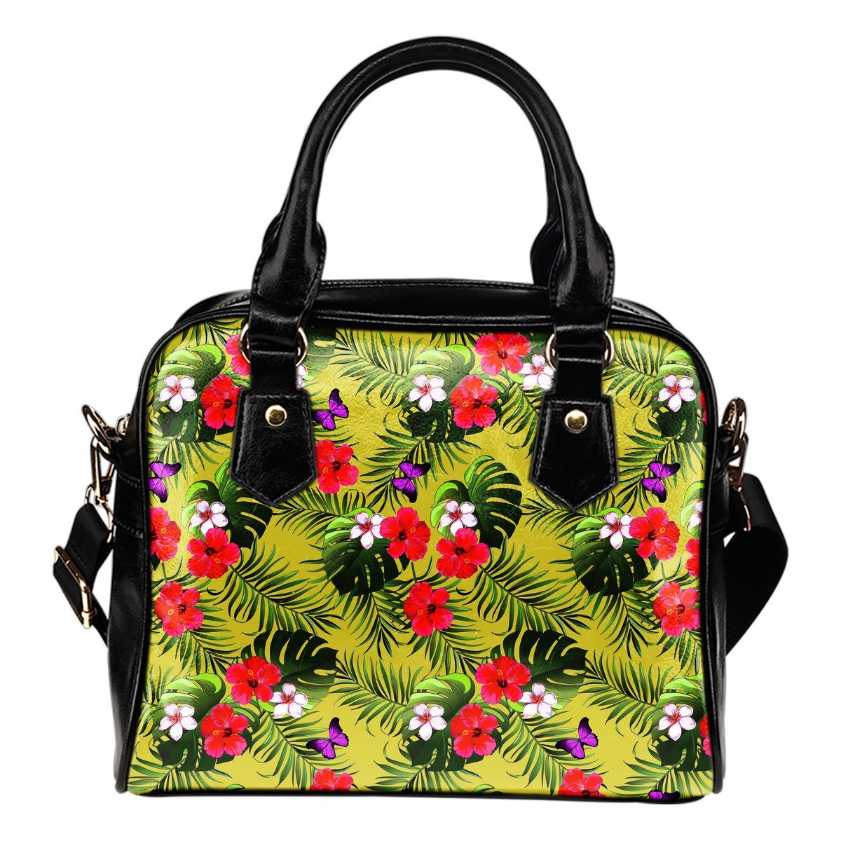 Tropical Exotic Hawaiian Pattern Print Shoulder Handbag