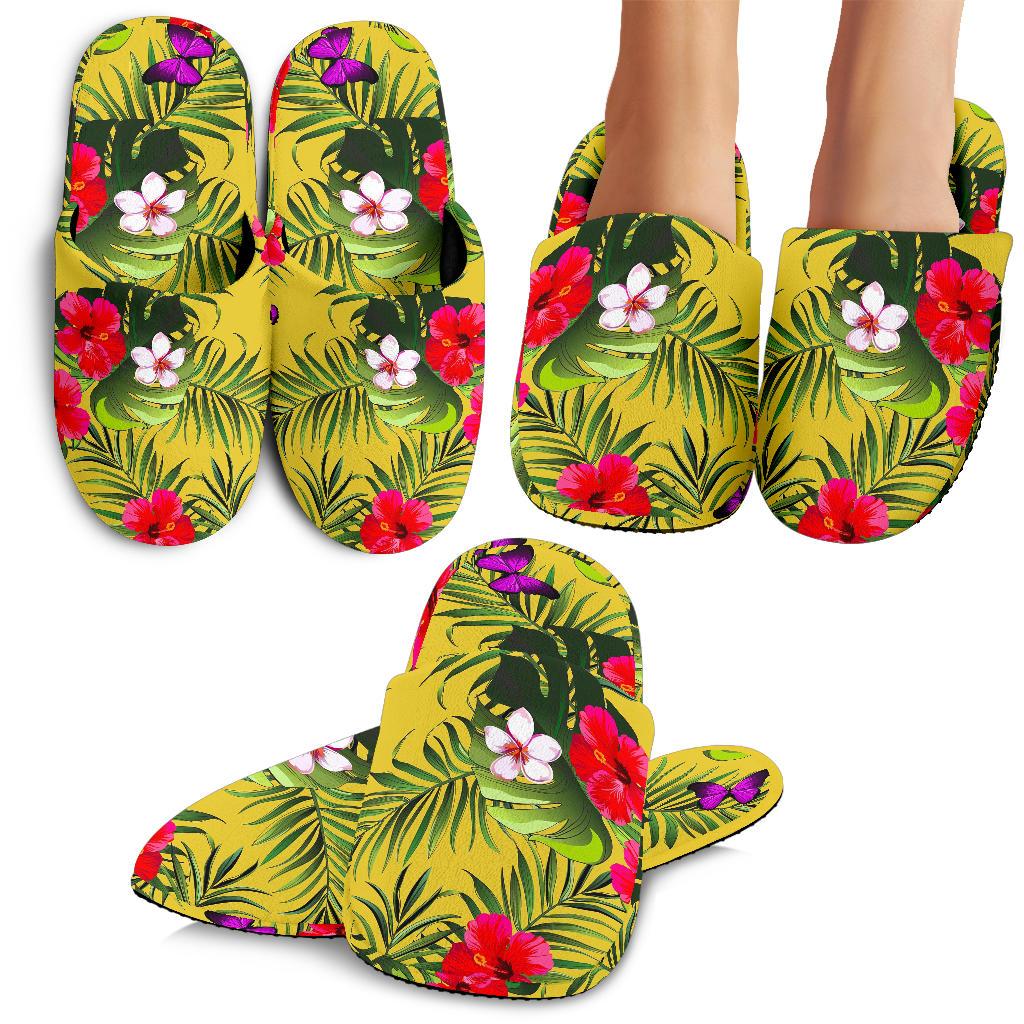 Tropical Exotic Hawaiian Pattern Print Slippers