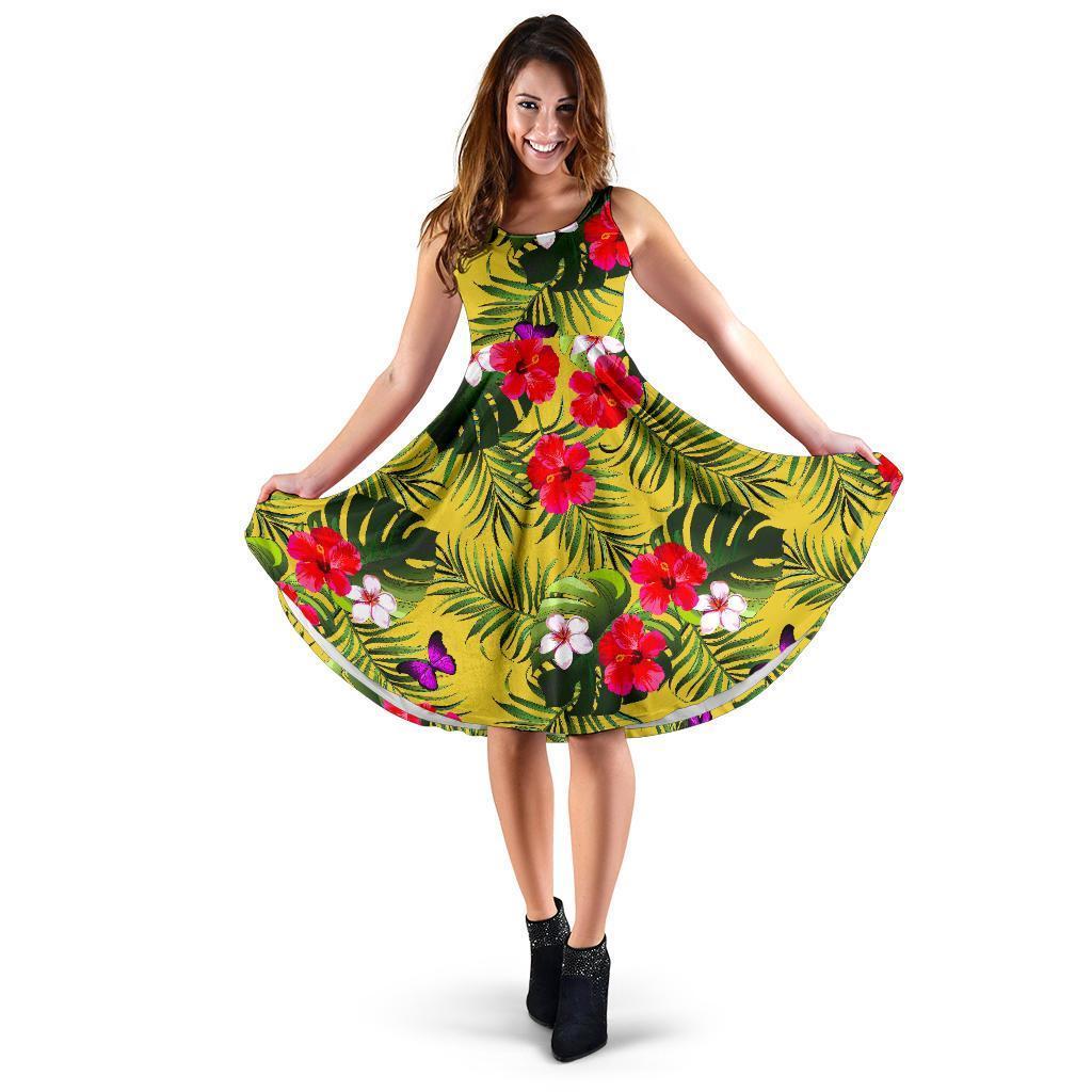 Tropical Exotic Hawaiian Pattern Print Women's Dress