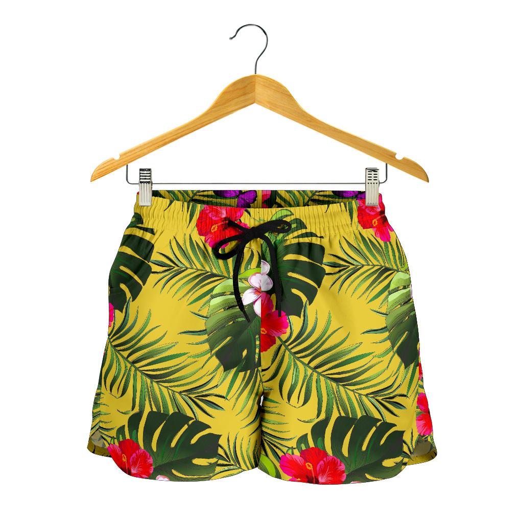 Tropical Exotic Hawaiian Pattern Print Women's Shorts