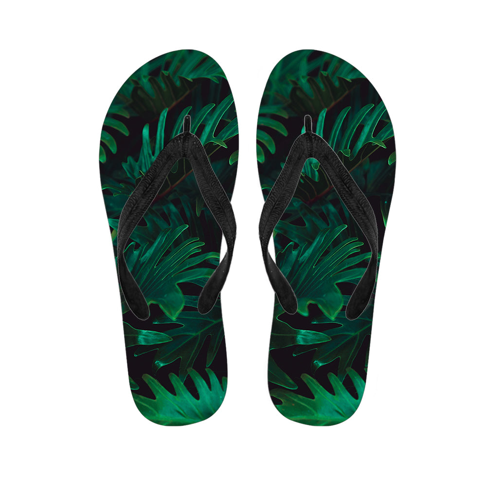 Tropical Fern Leaf Print Flip Flops