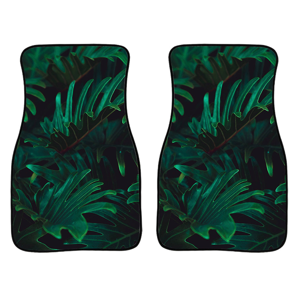 Tropical Fern Leaf Print Front Car Floor Mats