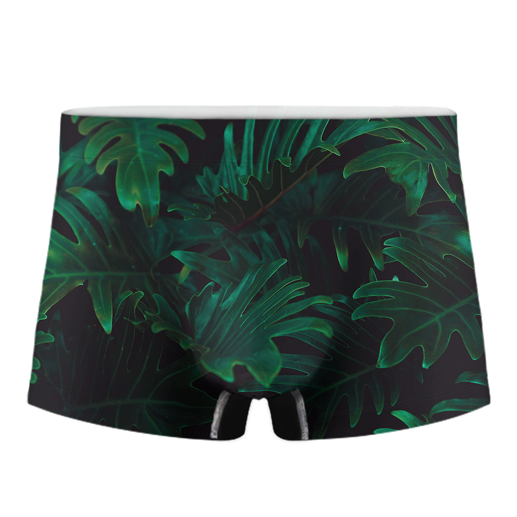 Tropical Fern Leaf Print Men's Boxer Briefs