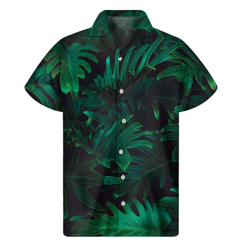 Tropical Fern Leaf Print Men's Short Sleeve Shirt