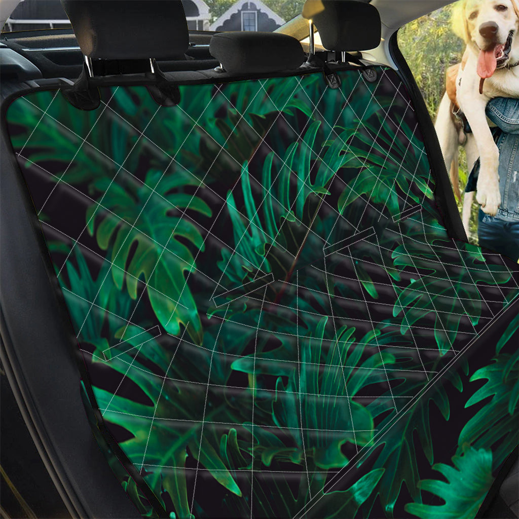 Tropical Fern Leaf Print Pet Car Back Seat Cover