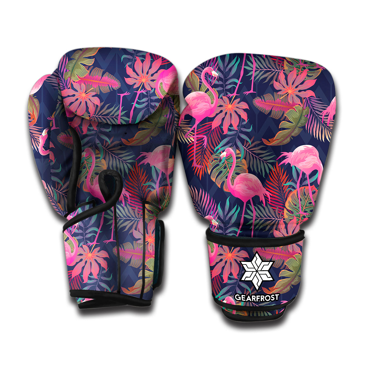 Tropical Flamingo Aloha Pattern Print Boxing Gloves