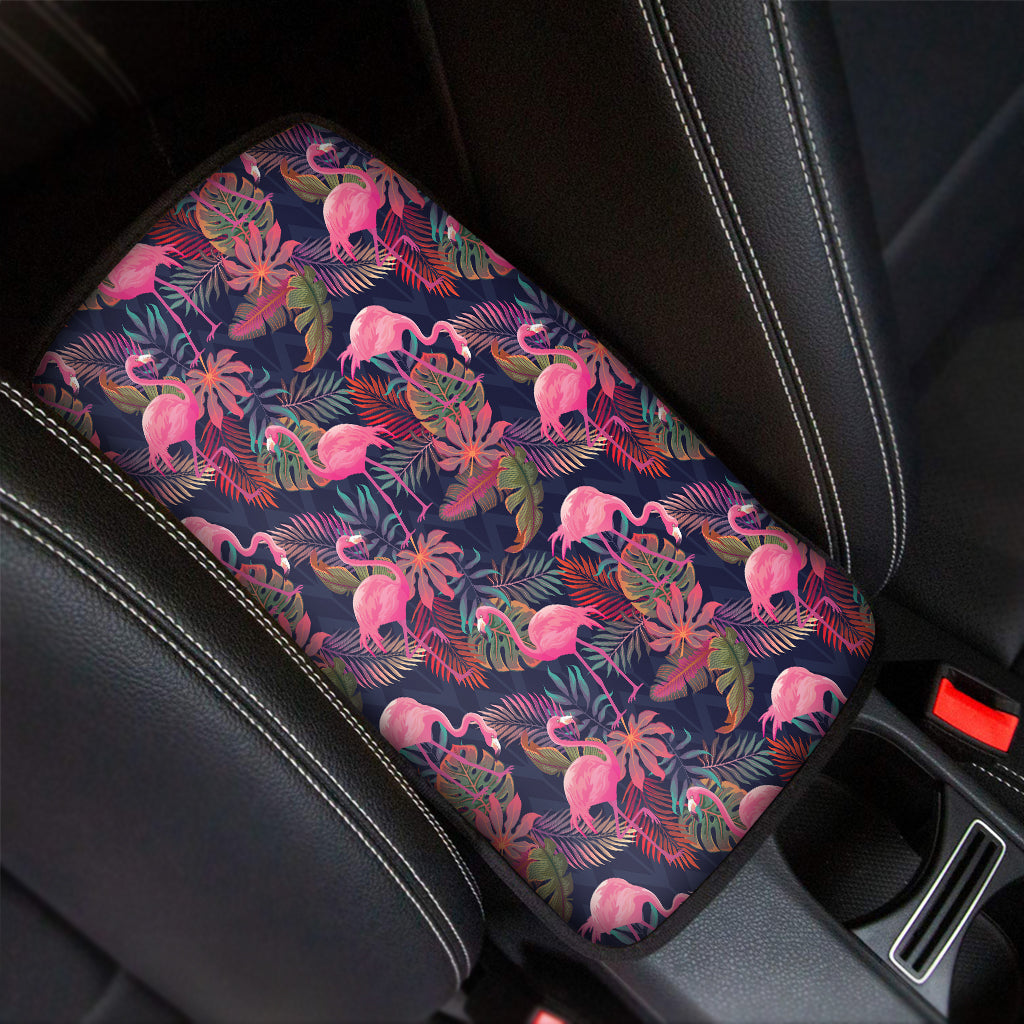 Tropical Flamingo Aloha Pattern Print Car Center Console Cover